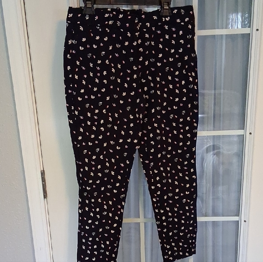 The Limited Navy Pants with Floral Pattern
